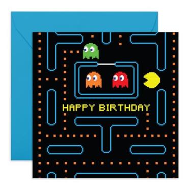 Imagem de CENTRAL 23 Cartão de aniversário retrô para jogos - Design divertido de fliperama pixelado - presentes para jogadores, meninos, crianças, melhor amigo, sobrinho, filho, namorado, amigos ou vizinho -
