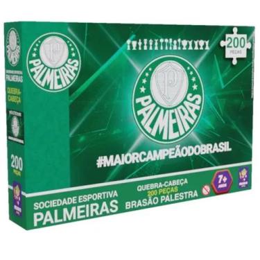 Imagem de Quebra Cabeça Palmeiras Brasão Verdão Time Futebol 200 Pçs - Mimo, Col
