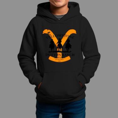 Imagem de Moletom Canguru Infantil Basico Moda Country Tecido Macio Yellow Stone