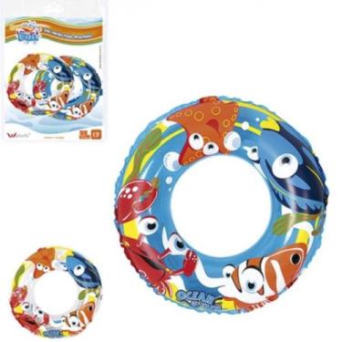 Imagem de Boia Inflável para Crianças Redonda Cintura 50 CM Fundo do Mar - Funs