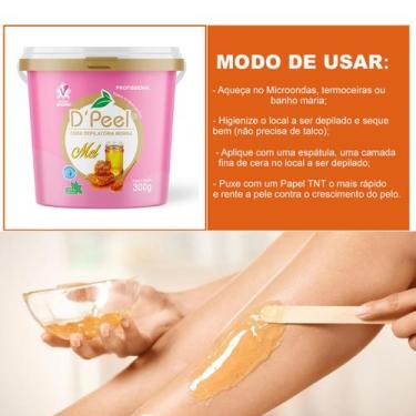 Imagem de Kit Cera Depilatória 300g + Lenço Depilatório Dpeel