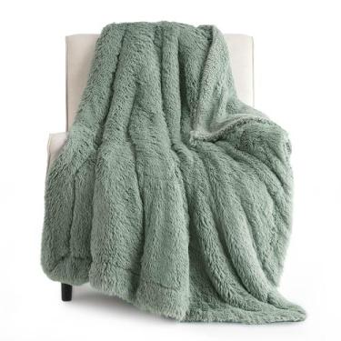Imagem de Cobertor Bedsure Sherpa Fuzzy - Tamanho Twin - Verde Sage