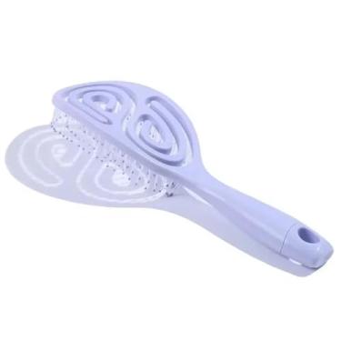 Imagem de Pente de cabelo grande curvado, pente de cabelo cacheado, pente de cabelo oco, ferramentas de massagem para mulheres em casa, fofo (roxo)