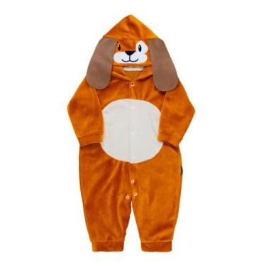 Imagem de Macacão Longo Plush Bebê - Capuz Bordado Cão Caramelo - Era Uma Vez, 6