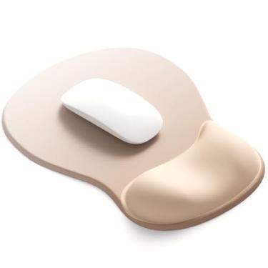Imagem de Tapete de mouse ErgoComfort Gel para descanso de pulso - Mouse pad ergonômico para escritório com suporte de pulso - antiderrapante, design de acessórios de mesa para decoração de casa e jogos (06Nude