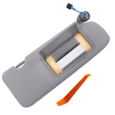 Imagem de YRMST Conjunto de viseira solar do passageiro direito com luz espelhada 83230-TLY-H11ZB compatível com Honda CR-V 2017-2022 83230TLYH11ZB (cinza, 1 peça)