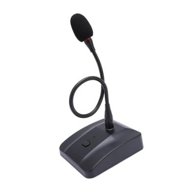 Imagem de Microfone condensador de pescoço de ganso de mesa, microfone de pódio XLR com indicador para palestras, reuniões, streaming e videoconferência, preto
