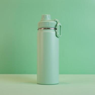 Imagem de Garrafa Térmica de 570ml em Aço Inox com Parede Dupla Tampa Rosqueável Anel de Silicone (VERDE)