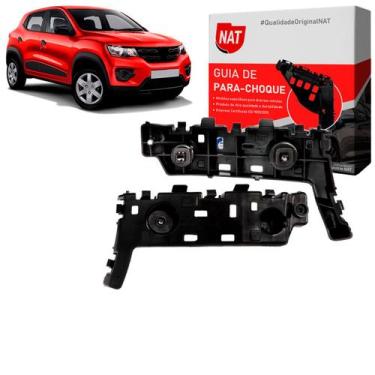 Imagem de Par Suporte Parachoque Renault Kwid 2017 Até 2022 Traseiro - Nat