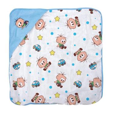 Imagem de Toalha de Banho Bebê em Plush Atoalhado Turma da Mônica Baby, Cebolinh