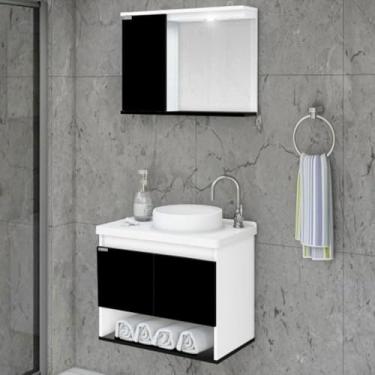 Imagem de Conjunto de Banheiro Rorato Bergamo, Preto, 63,5 cm