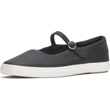 Imagem de Keds Tênis feminino fashion Mary Jane de bico quadrado, Couro preto, 35