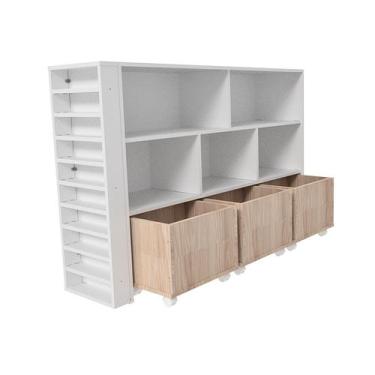 Imagem de Organizador Infantil Baús E Porta Carrinho Natanael 100% Mdf - WoodCor