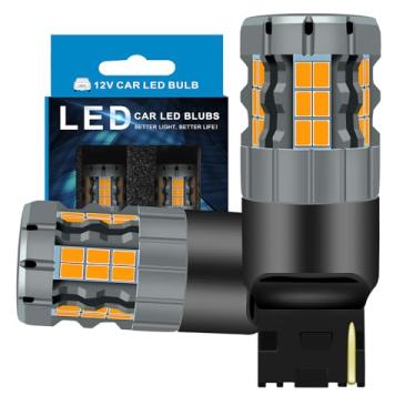 Imagem de Zyvirexa Lâmpadas LED de seta 7440 compatíveis com Toyota Corolla 2011-2022 traseira e 2017-2019 (com faróis de LED, com faróis multiLED) frontal, amarelo âmbar, Plug and Play, pacote com 2