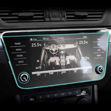 Imagem de LYBQFZ Navegação GPS veicular película protetora tela LCD TPU película protetora de tela interior anti-arranhões 8 polegadas, para Skoda Superb 2018-2023