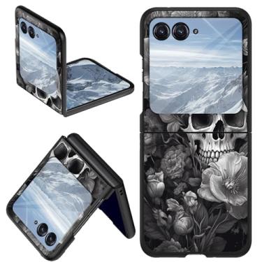 Imagem de DHYYDSQZ Capa protetora para Motorola Moto Razr 2024 para Moto Razr 50 design de caveira fina rígida PC antiarranhões à prova de choque capa protetora para Moto Razr 2024/Moto Razr 50 5G