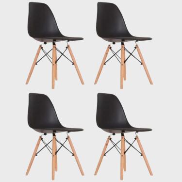 Imagem de Conjunto 4 Cadeiras para Sala de Jantar Eames Eiffel Dkr Preto