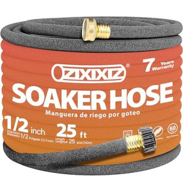 Imagem de Zixixiz Mangueira de imersão resistente de 1/2 polegada com conector de latão sólido de 3/10.2 cm - sistema de irrigação de jardim à prova de vazamento para jardins, gramados, flores e canteiros de