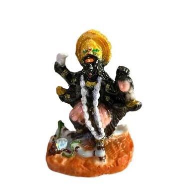 Imagem de Estátua de artesanato Kali MATA Devi Idol Jai Kali Maa Estatueta espiritual Pooja Religiosa Murti Pooja Item de presente, peça decorativa - 10 x 7,6 cm Poliresina preta