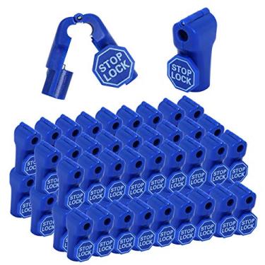 Imagem de LeaGerous 200 peças de trava magnética azul de 6 mm, trava de segurança magnética compatível com pegboard de 4,5 a 5,9 mm para loja de varejo e shopping center