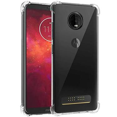 Imagem de Booceicd Capa para Moto Z3, capa fina de TPU flexível e transparente à prova de choque para Motorola Moto Z3 Play