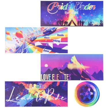 Imagem de 5 peças de ímã de carro LGBTQ, arco-íris orgulho ímã de carro adesivos gay para-choque para caminhão para-choque geladeira superfície de metal