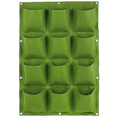 Imagem de Painel de Jardim Vertical em Feltro com 12 Bolsos | Suporte para Plantas, Hortas e Decoração de Paredes | Cultive Temperos e Plantas na Parede