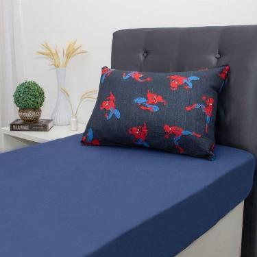 Imagem de Jogo De Cama Solteiro 2 Pçs Homem-aranha 70% Algodão 30% Poliéster Spider Talke Blue