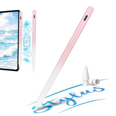 Imagem de Lápis para Apple iPad Pencil 2ª geração com carregamento magnético sem fio, caneta Stylus de 2ª geração para iPad 6th-A16 11th/ Mini/Air/Pro, rejeição da palma, sensibilidade de inclinação, rosa