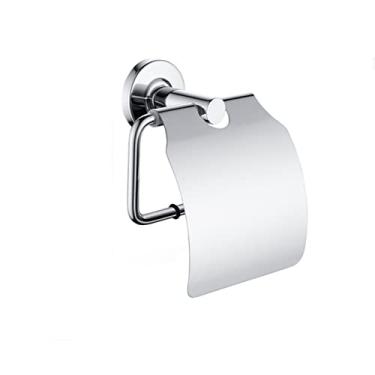 Imagem de Suporte de papel higiênico preto fosco suporte de parede gancho de rolo de papel higiênico de aço inoxidável para banheiro, suporte A0 com capa (suporte A0 com capa)