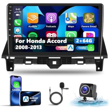 Imagem de Podofo Estéreo automotivo 2G + 64G para Honda Accord 2008-2013 com Apple Carplay sem fio e Android Auto, rádio automotivo IPS com tela sensível ao toque de 10 polegadas com Bluetooth/GPS/WiFi/SWC/FM e
