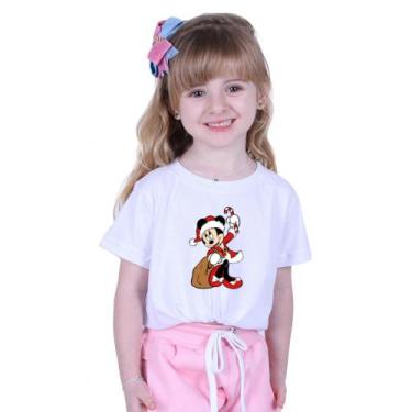 Imagem de Camiseta T-shirt Infantil Minnie Mamãe Noel Personalizada Natal 2022 -
