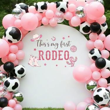 Imagem de My First Rodeo Decorations for Girl - My First Rodeo Sign Decal for Balloon Arch Backdrop, Western Cowgirl First Birthday Decorations, One Year Old Wall Decor, 1st Party Supplies Banner for Girl