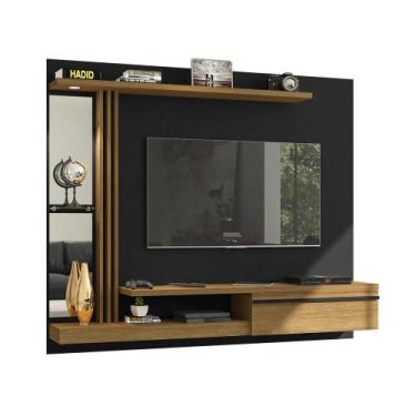 Imagem de Painel Denver Bechara Preto Fosco Cinamomo TV 55 Sala - Móveis Bechara