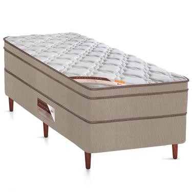 Imagem de Cama Box Solteirão Castor Revolution Com Molas Ensacadas 66x96x203cm Branco Com Bege