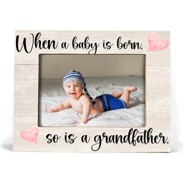 Imagem de XDFVL Presentes para avô pela primeira vez, presentes para novos avôs pela primeira vez 2025, moldura para avô, quando um bebê nasce, também é avô, porta-retrato 20 x 25 (cor creme)