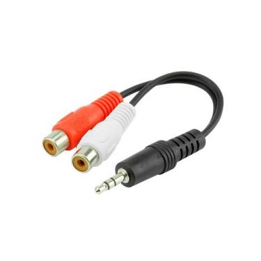 Imagem de Cabo Adaptador P2 Macho 3,5mm X Rca Fêmea - Original Curto - PIX