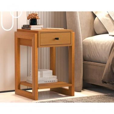 Imagem de Mesa De Cabeceira 1 Gaveta E Prateleira 1661 Nature Fosco