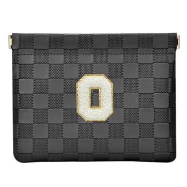 Imagem de HIGH FIT Bolsa de cosméticos de couro para bolsa, bolsa de maquiagem inicial organizador de acessórios cosméticos para batom, Preto, O