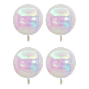 Imagem de 10 Balão Globo Orbz Nacarado 22 Polegadas Festa Decoração Cor Branco N