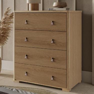 Imagem de Cômoda Enseada 04 Gavetas Móveis Rimo, Carvalho/Jequitibá