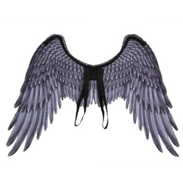 Imagem de Asas de Anjo, Faixa Elástica para Menino e Menina, Asas Grandes, Traje de Anjo, Asas para Festa de Halloween, Fantasia de Cosplay (Asas de anjo infantis pretas DS18002B)