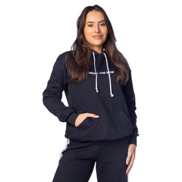 Imagem de Blusão Moletom Feminino Feliny Capuz Bordado Enjoy Preto-Feminino