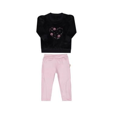 Imagem de Conjunto Luxo Blusa Pelo Bebê Menina Calça Paraiso Rf 14647