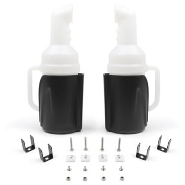 Imagem de DIYOLFALL 2 peças de garrafa de areia para carrinho de golfe Yamaha Club Car EZGO com suporte de tubo quadrado de 2,5 cm, garrafa de areia com alça de aderência fácil de despejar