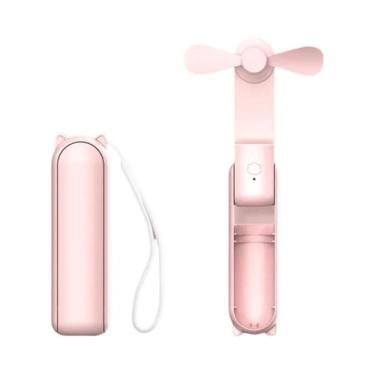 Imagem de Mini Ventilador Portátil Portátil USB Recarregável Designer Gancho Des