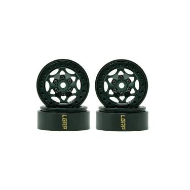 Imagem de LGRP Little Guy Racing Ghost Series 1.0 Beadlock Wheels Compatible with 1/24 Scale RC Axial SCX24, RGT, Element, Enduro, URUAV, (Satin Black), 28mm (1.1") x 31mm x 13mm (4 Wheels Per Order) LGW500