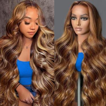 Imagem de Peruca Agairl Real Human Hair 76 cm Ombre 13x6 Lace Front 210%