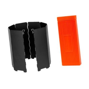 Imagem de Milageto Pára-brisas externo, tela de proteção contra vento para fogão de acampamento, protetor contra vento portátil para fogão de acampamento, para, Preto