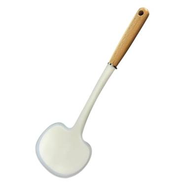 Imagem de Colher de espátula em forma de cogumelo – Utensílio de cozinha de silicone com cabo de madeira, para panelas antiaderentes e revestidas